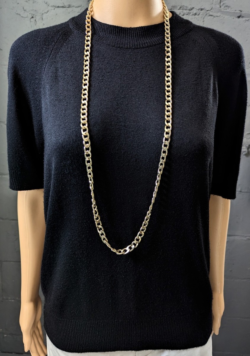 アクセサリー CURB CHAIN LONG NECKLACE Long Lightweight Curb Chain Necklace Gold Tone Boho Flapper