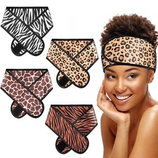 Eurzom 4 Pieces Satin Hair Wrap Scarf Satin Headband for Black Women's Hair A...