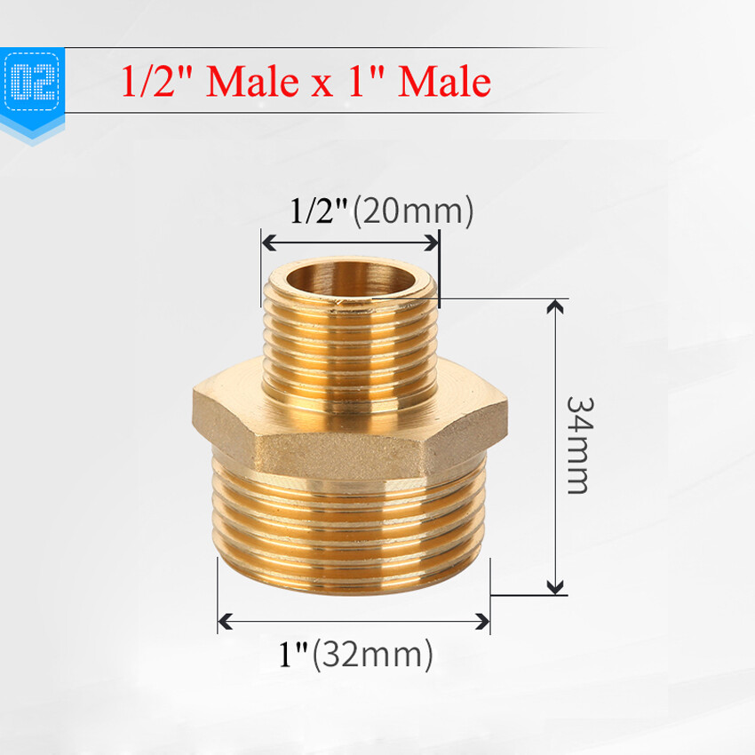 BSP1/2" 3/4" 1" Brass Male/Female Thread Coupler Connector Pipe
