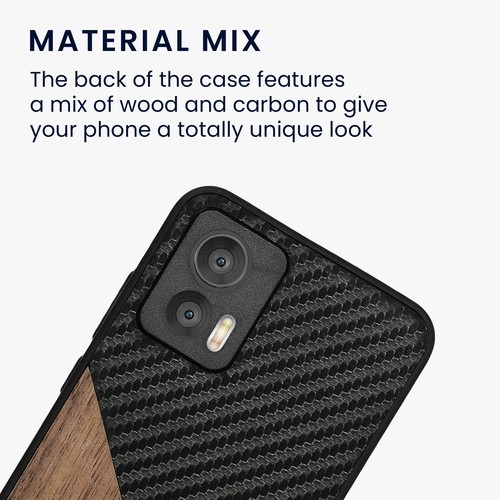 Cover Motorola Edge 30 Neo - Fibra Carbonio e Legno con Bumper - Zdjęcie 3 z 7