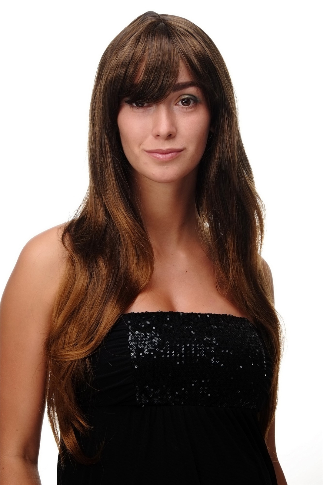 Wig Women Chestnut Brown Mix Long Pony Parted Smooth 3111-2T30
