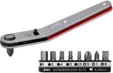 Ultra Low Profile Offset Ratcheting Screwdriver and Hex Wrench 90 Degree for Tig