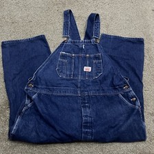 Roundhouse Overalls Size 50x32 Hemmed Shorter Blue