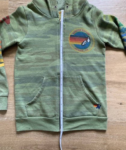 Aviator Nation Kids Camo Zip Up Size 8 All Over Print Venice CA Distressed - Picture 7 of 11