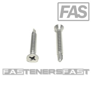 50-8x1-1-4-Stainless-Steel-Phillips-Flat-Head-Self-Drilling-Tapping-TEK-Screws