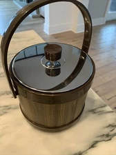 Atapco Vintage Ice Bucket Wood Grain Made In The USA high quality built. Brown