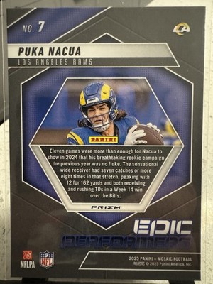 2025 Panini Mosaic - Epic Performers Puka Nacua #7 Orange