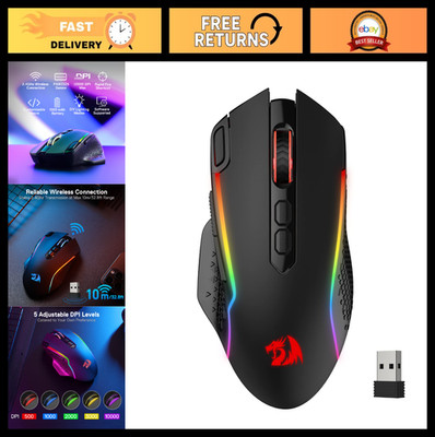 Wireless RGB Gaming Mouse 10000 DPI, Customizable Keys, Ergonomic Design, Pro Ga
