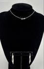 925 Sterling Silver Necklace w/Faux Stone Pendant & Hoop Earrings 6.79g — photo 3