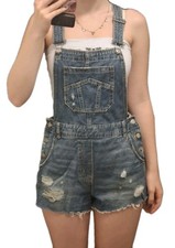 Divided Damen Denim Latzshorts blau Gr. 38 Re...