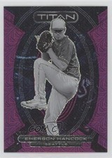 2023 Panini Chronicles Titan Purple Mojo Prizm 47/50 Emerson Hancock #12 pe8