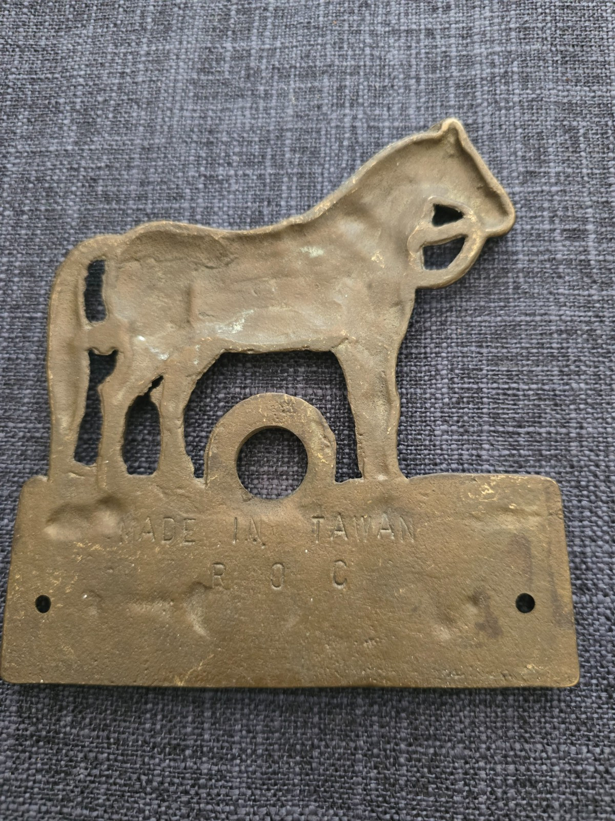 Vintage Solid Brass Horse Door Bell Cover Push Button Hardwire 1980’s