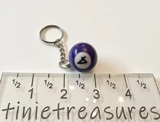 Keychain Pool billiard 4 Ball New #4 Purple tinietreasures mini