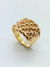 9ct Yellow Solid Gold 5 Row Keeper Ring