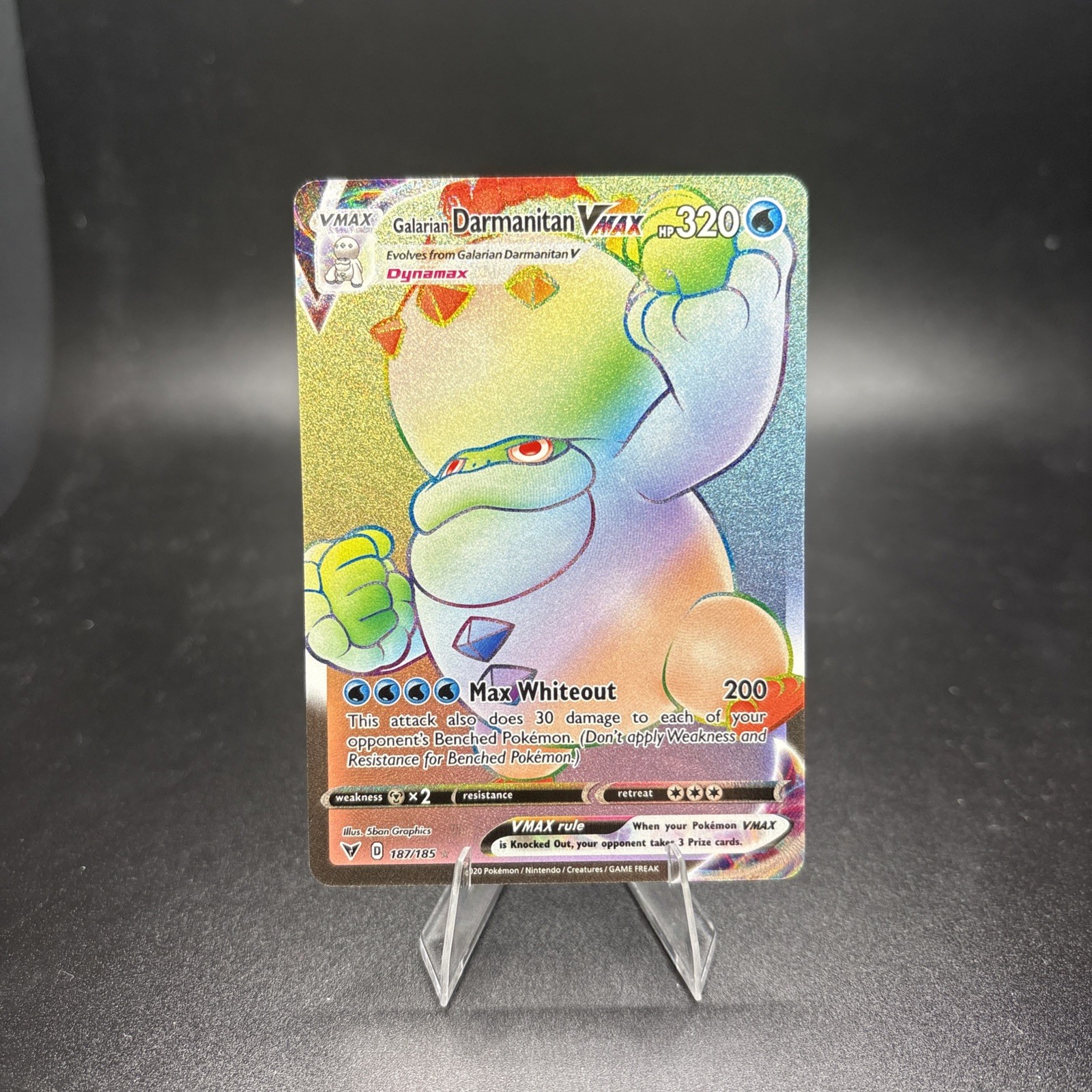 Galarian Darmanitan VMAX Secret Rare 187/185 Vivid Voltage Pokemon TCG NM -c