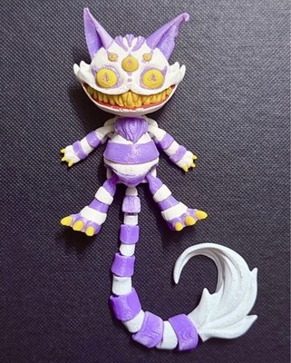 Pastell Flieder Zombie Grinse Katze 3D Druck Kühlschrankmagnet Voodoo Puppe Alt Horror