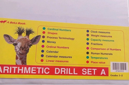 ABEKA Homeschool Arithmetic Drill Set A Flashcards for Grades 1-2 In Binder - Imagen 1 de 10