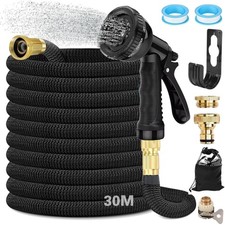 Gartenschlauch 30m flexibel 8 Funktionen Wasserschlauch dehnbar Gummi