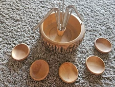 Vintage 1950's Nut Bowl w/2 crackers, 6 picks and 5 small dishes