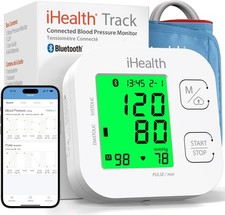 iHealth Track Smart Arm Blood Pressure Monitor Compatible for iOS Android