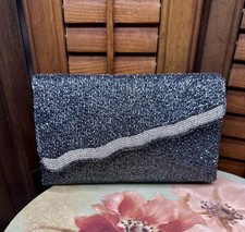 Stunning 80s Vintage Beaded Genie Designer Evening Holiday Party Clutch Bag