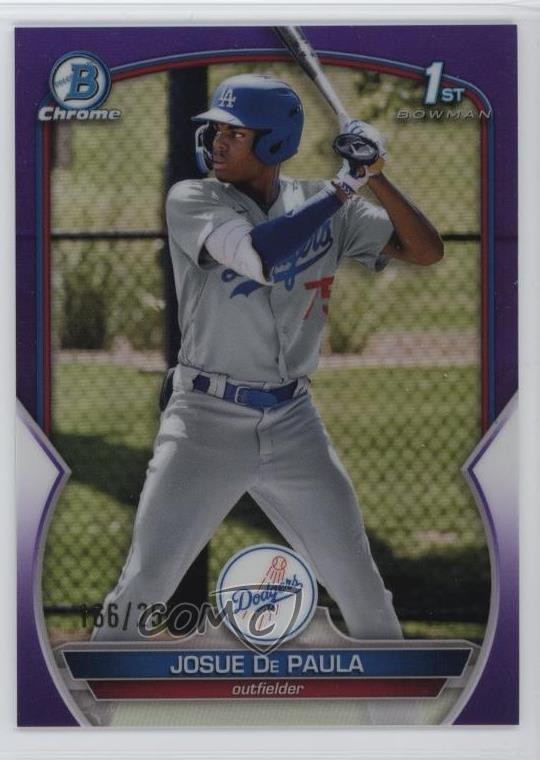 2023 Bowman Chrome Prospects Purple Refractor /250 Josue De Paula #BCP-111 e7b