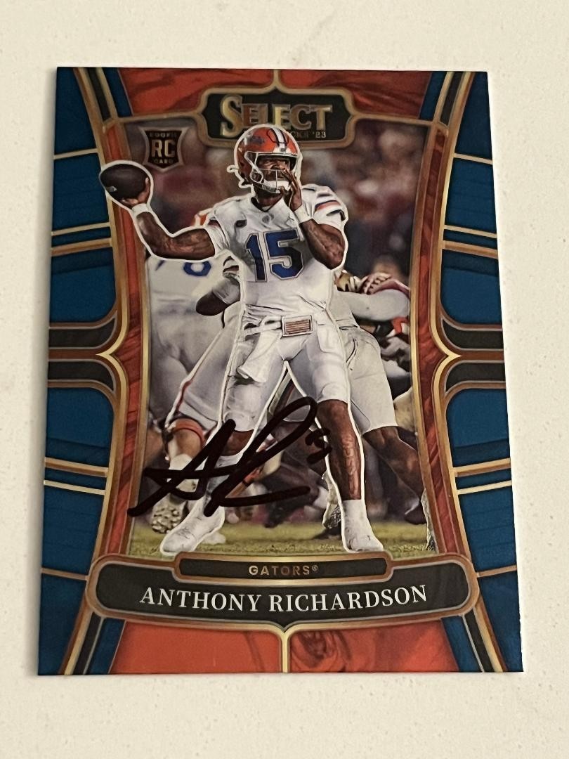2023 Panini Select Draft Blue #4 Anthony Richardson RC Colts Signed Auto