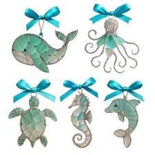 Handmade Sea Glass Ocean Jewelry, 2D Coastal Ornaments Beach Decoration Gifts