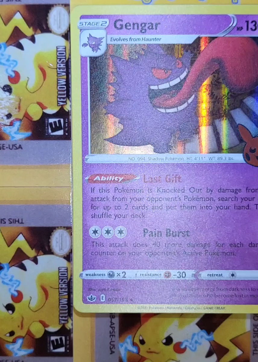 pokémon trick or trade gengar holographic card Unyks Star Pokémon Card Game – 55 Gold Foil Cards Pack | Includes VMAX, GX,  V-Star, EX | Rare & Common | High HP | Collector & Kids Gift Set main image 0
