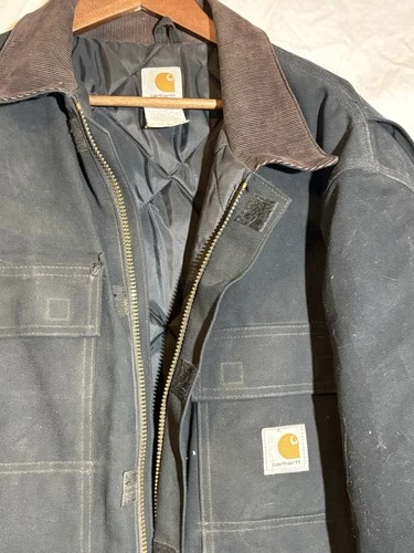 Carhartt Arctic Corduroy Collar Jacket Black Vintage1990s J02 BLK Large/XL image 2