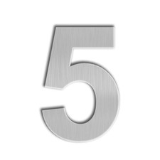 QT House Number 10 Inch Brushed Stainless Steel Number 5 Five