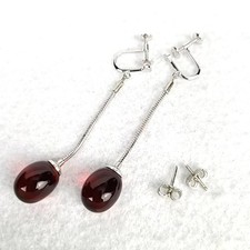 Baccarat Silver Tone Earrings Tantasion Red Limited Rare Collectors Item No Box