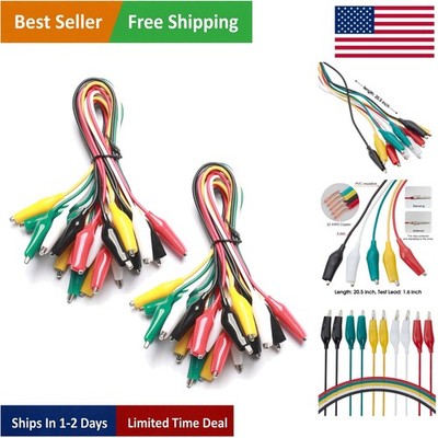 Versatile 2 Pack of 10-Pc Electrical  Lead Set with Quality Alligator Clips