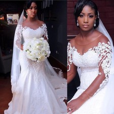 Luxury Mermaid Wedding Dresses O Neck Lace Boho Country Big Size Bridal Gowns