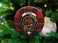Munro Clan Scottish Tartan Crest Ceramic Ornament