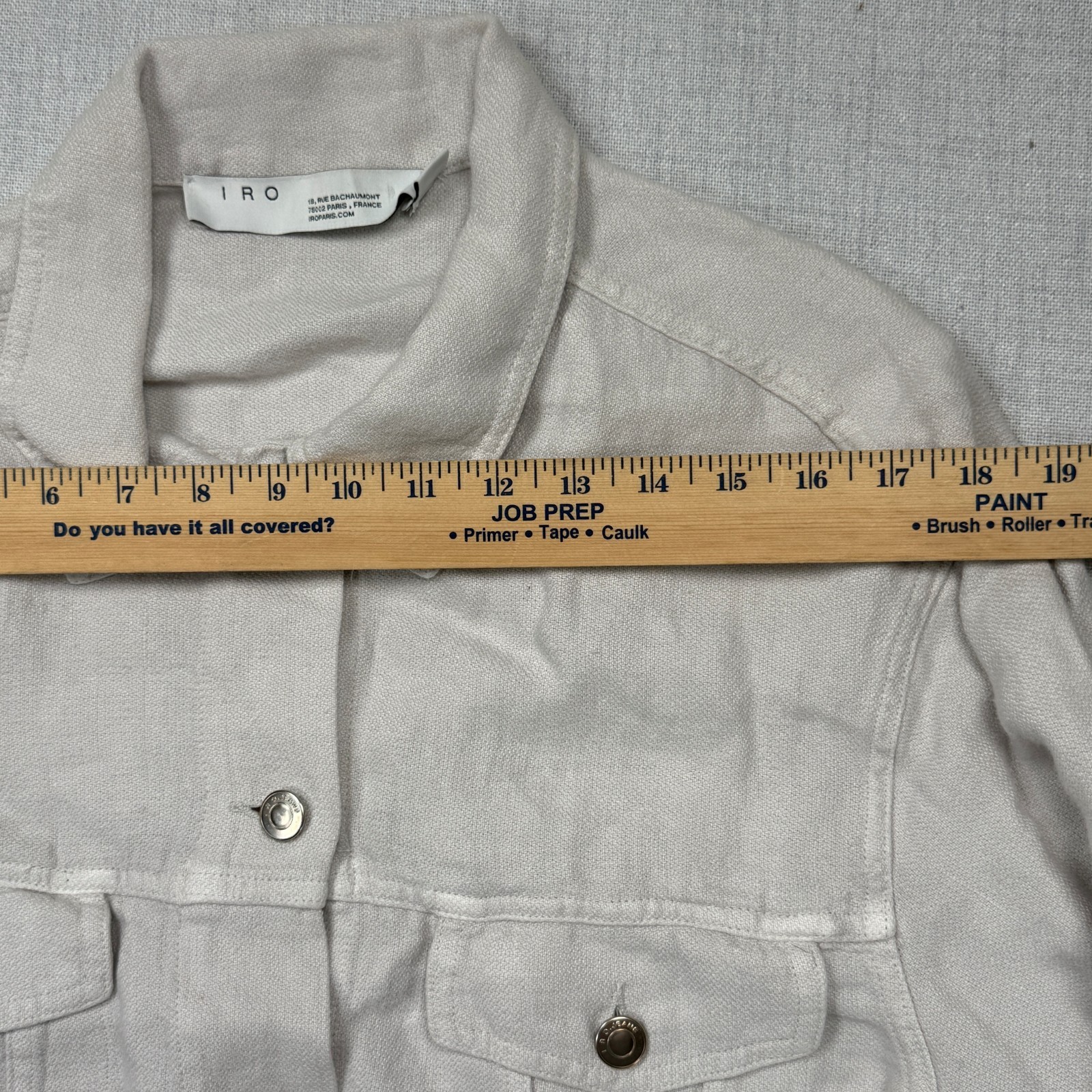 IRO Classic Linen Button Front Jacket Light Beige… - image 4