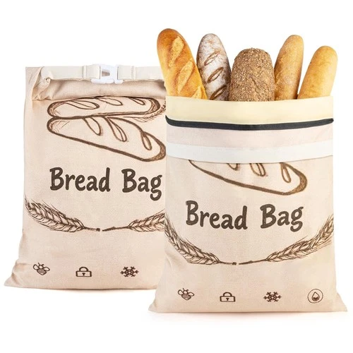 2 Pack Reusable Beeswax Bread Bags for Sourdough Homemade Bread Storage