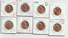 LOT OF 8 CHERRY RED BU CENTS FROM THE 1950'S