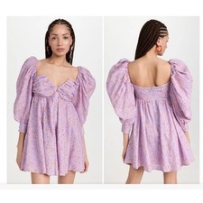 Bardot size 8 Lani mini boho girl Floral Lavender Puff Sleeve Dress flower