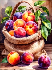 Tile Mural Basket of Peaches Fruit Design Kitchen Bathroom Wall Art Backsplash