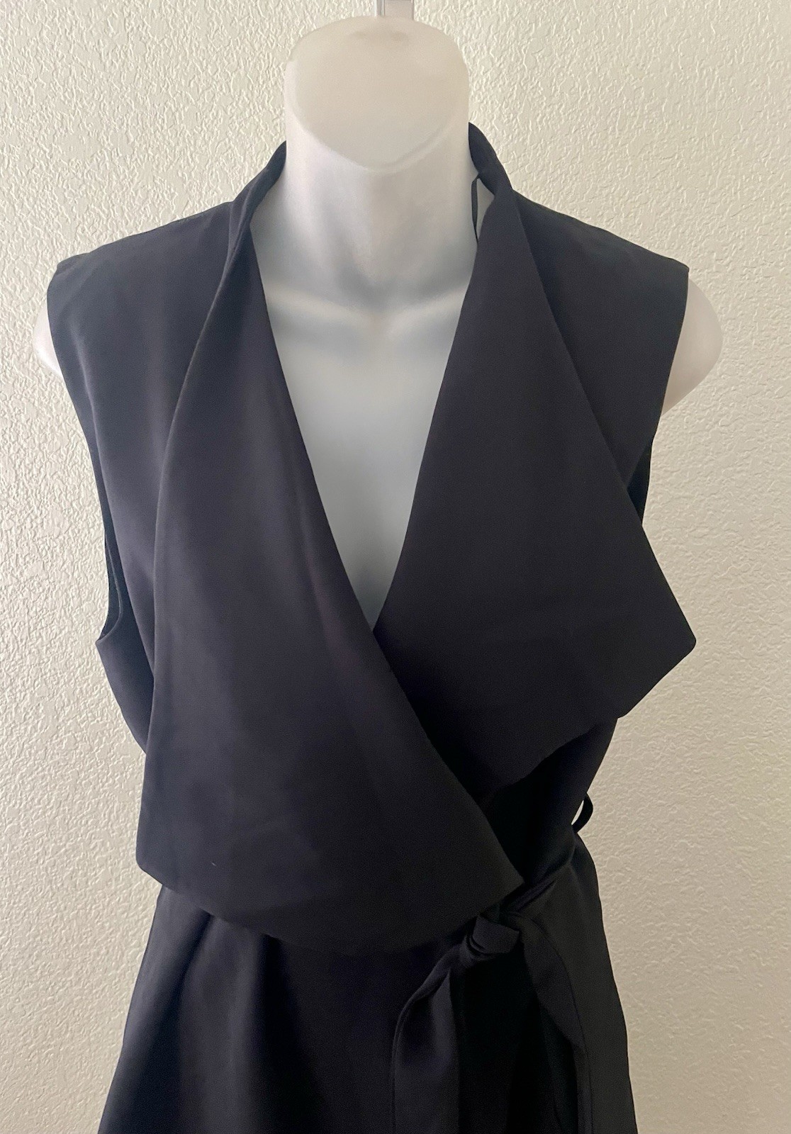 Zara Basic Collection Black Wrap Belted Sleeveles… - image 2