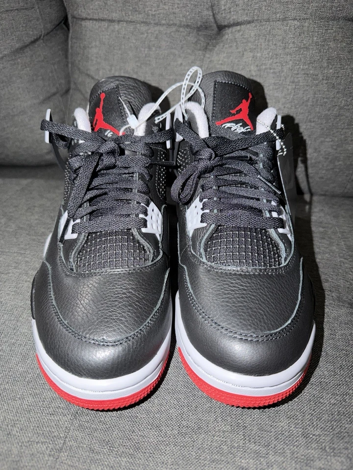 Nike Air Jordan 4 Retro 'Bred Reimagined' Mens Size 9 Shoes FV5029-006 Sneakers - Image 4 of 4