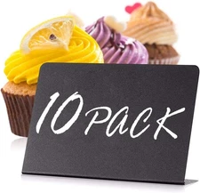 10 Pack Mini Chalkboard Signs 3x4 inch – 10 - - L-type, Black 