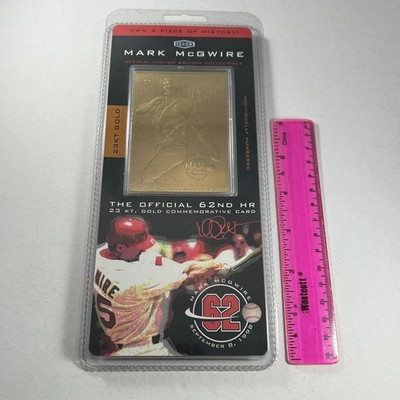 Mark McGwire Official 62nd HR 23kt Gold Commemorative Baseball