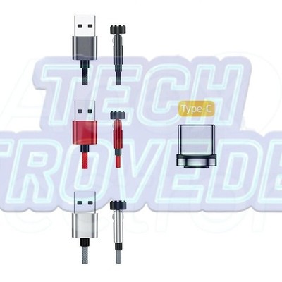 Magnetic 540 Fast Charging Data Cable Cord Charger For Type-C Micro USB iPhone