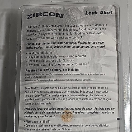 Alerta de Fugas de Circón, Detector Electrónico de Agua, Prevención de Daños, Alarma 85dB - Imagen 4 de 6