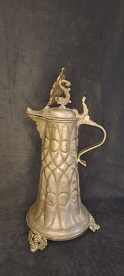 Old Beer Mug Tin Pitcher With Lid