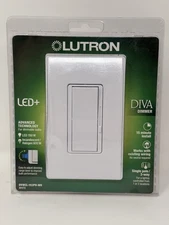 Lutron DIVA Dimmer - LED+ White Light Switch DVWCL-153PH-WH Single Pole/3 Way