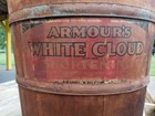 Rare Large Antique Armour's White Cloud Shortening Banded WOODEN Shipping Bucket — photo 2