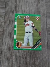 JOEY ORTIZ 2019 BOWMAN DRAFT GREEN PARELLEL ROOKIE CARD. #52/99. BREWERS.